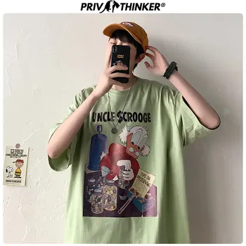 

Privathinker Men 2020 Carton Printed Summer T Shirts Male Streetwear Loose Short Sleeve Tee Men's Couple 3XL Clothes T-shirts