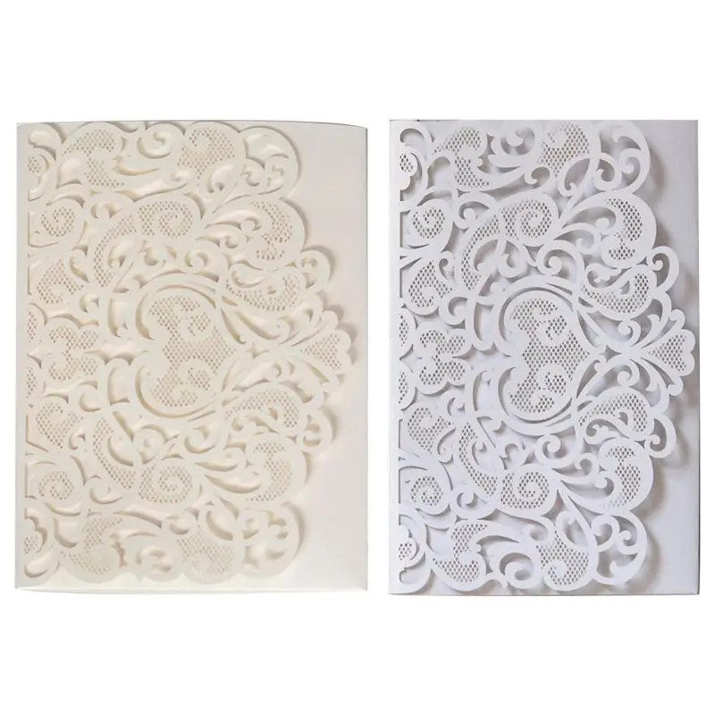  10pcs Laser Cut Hollow Heart Shape Wedding Invitations Card Party Supplies K4UA - 4.00043E+12