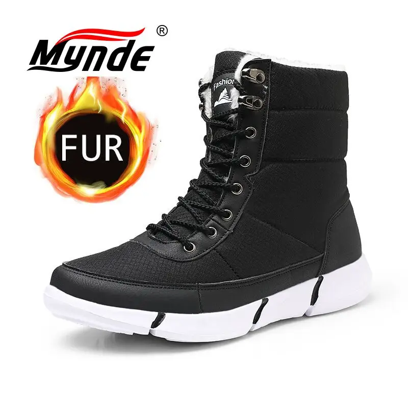 2019 зимние водонепроницаемые мужские и женские ботинки с мехом плюшевые теплые