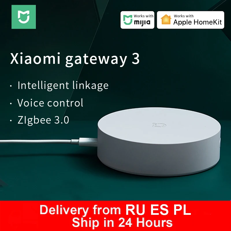 Xiaomi – passerelle multifonction intelligente 3, Bluetooth Zigbee, WiFi Hub, télécommande, Radio RGB, Support Apple Homekit Mi Home