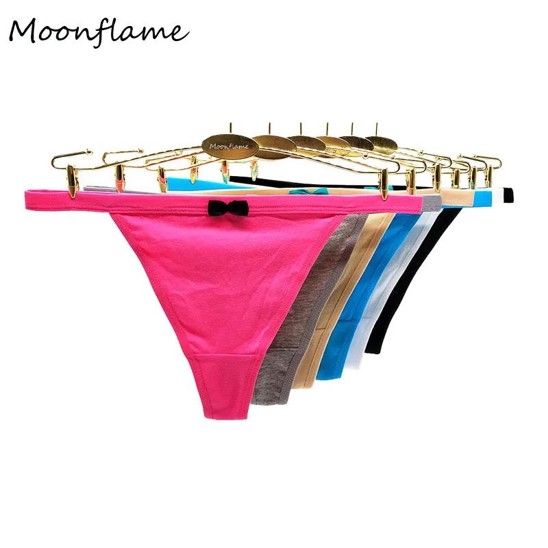 Moonflame 5 шт./лот Новое поступление 2020 Tanga Сексуальное белье хлопковые стринги