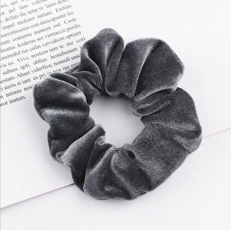 Light Gray 33 цвета, корейские Бархатные резинки для волос, эластичные резинки для волос, одноцветные женские головные уборы для девушек, заколки для волос с конским хвостом, аксессуары для волос - Цвет: Light Gray