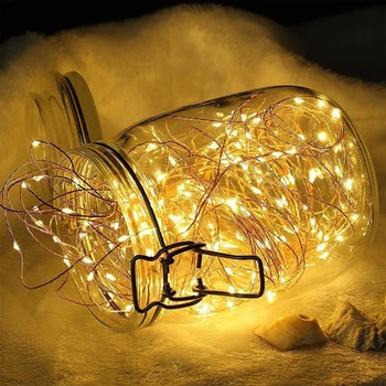

LED String Fairy lights Silver Wire Lights 2M 5M 10M Powered by Battery Garland Home Christmas Wedding Party Decoration Outdoor
