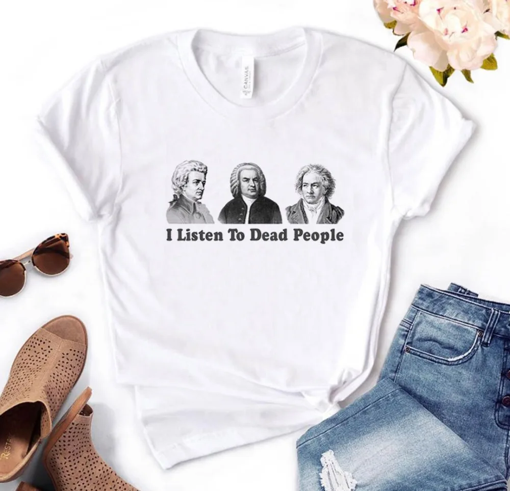 Женская футболка с классическим принтом I listing To Dead People, хлопковая Повседневная забавная футболка, подарок для леди, Йонг, топ, футболка, PM-78
