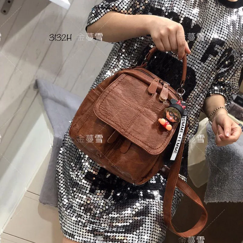 New Fashion Soft Leather Women's Handbag Multifunctional One Shoulder Messenger Bag