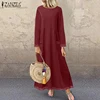 Fashion Women's Autumn Sundress ZANZEA 2022 Lace Patchwork Sweatshirts Dress Female Hoodies Plus Size Maxi Vestidos Pullover 5XL ► Photo 3/6