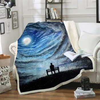 

Van Gogh Oil Painting 3D Printed Sherpa Blanket Couch Quilt Cover Travel Bedding Velvet Plush Throw Fleece Blanket Bedspread