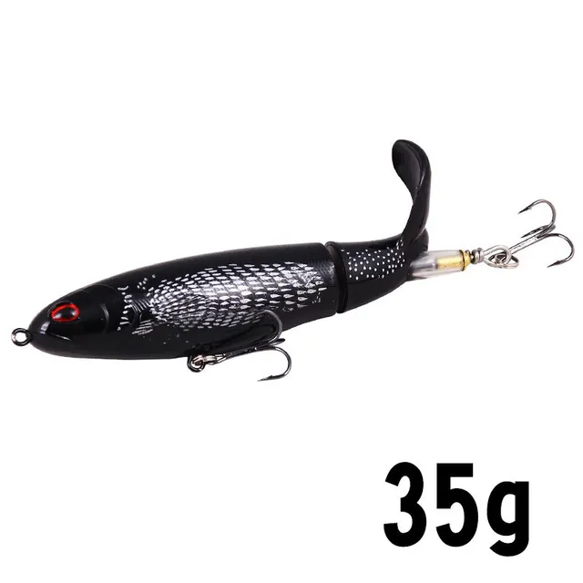 1 Pcs 10cm/14cm Topwater Fishing Lure Whopper Popper Artificial Bait Hard Plopper Soft Rotating Tail Fishing Tackle Fishing Bait S