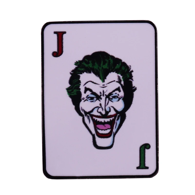 Joker Card Brooch Batman DC Comics Villain Joaquin Phoenix Film Mashup Gift
