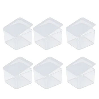 

50Pcs Small Rectangle Clear Plastic Containers Component Storage Box Mini Tool Boxes