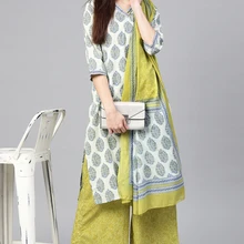 Индийское платье Kurta Punjabi, трехсекционный хлопковый этнический костюм Kurti для женщин, для дам, традиционное пакистанское Vestido Indiano Roupa