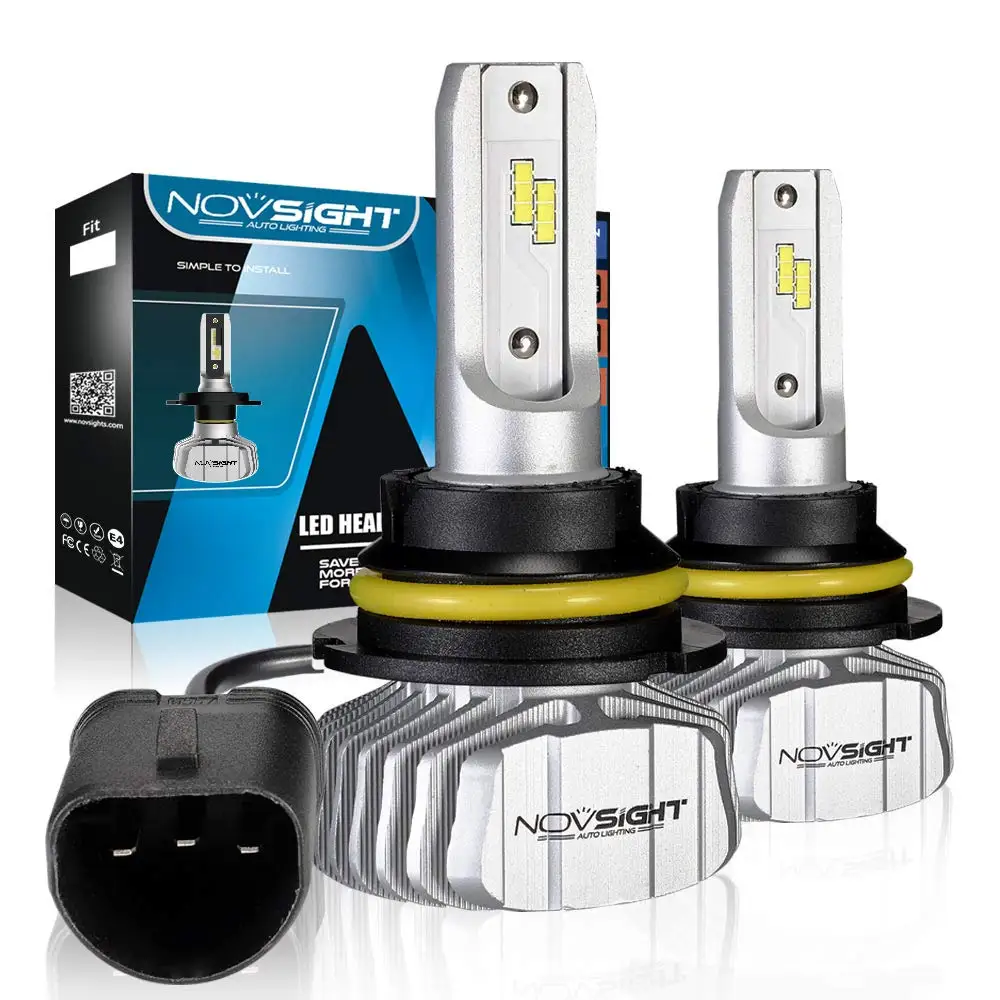 NOVSIGHT H4 H7 H11 H8 H9 H1 H3 9005 9006 HB3 HB4 H13 9007 50 Вт светодиодный фары для авто, 10000LM головка лампы автомобиля замена лампы - Испускаемый цвет: QM190839-WH1-02