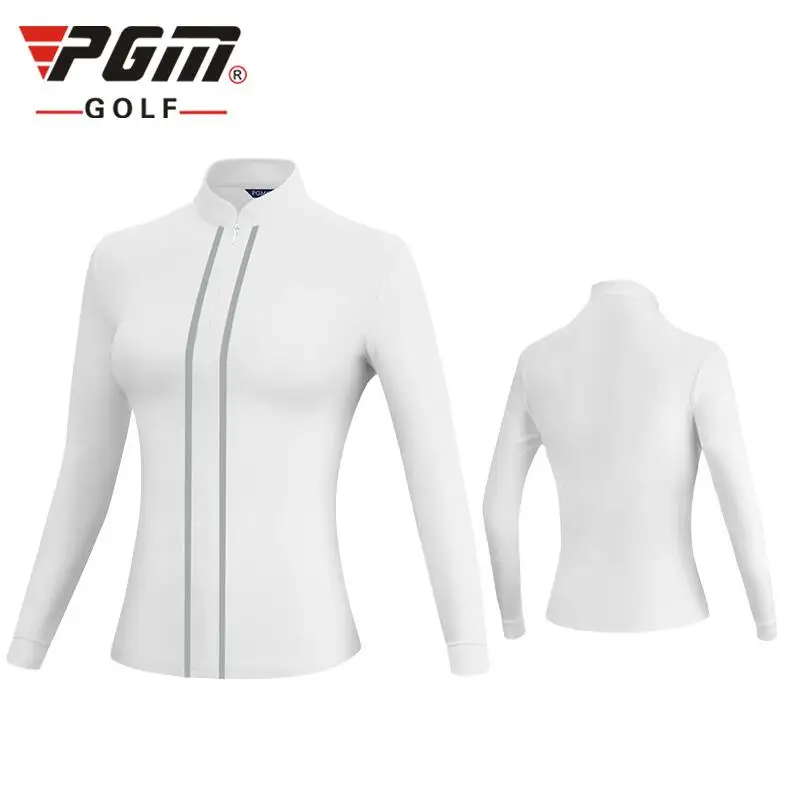 Новая спортивная одежда PGM golf Женская футболка для гольфа с длинными рукавами осенне-зимняя теплая тонкая женская одежда для гольфа с воротником-стойкой