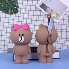 Милые женские брелоки кошельки большого объема пенал для карандашей для девочек пенал Kawaii Детские Канцелярские Сумки для медвежонка кошелек брелок