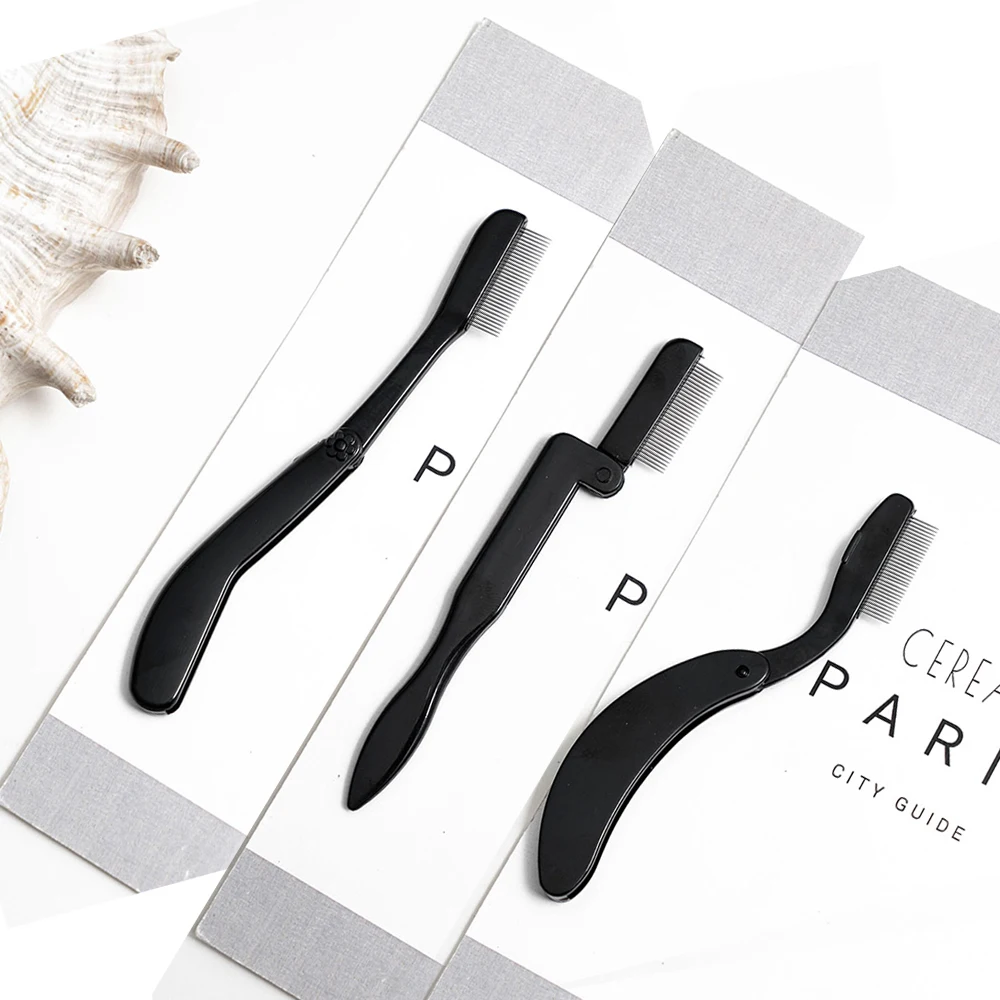 Foldable Eyelash Brush Comb Beauty Makeup Lash Separator Stainless Steel Eyelash Curler Mascara Curl Cosmetic Tool 1 Pcs eyelashes brush comb,eyelashes brush,disposable eyelash brushes,eyelash curler,eyelash accessories,makeup tool set