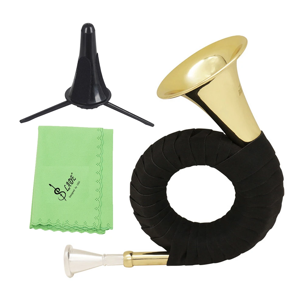 Lade Bb Brass Hunting Horn With Carry Bag Stand Cleaning Cloth Musical Instruments Professional Wind Instrument Brass Parts Accessories Aliexpress