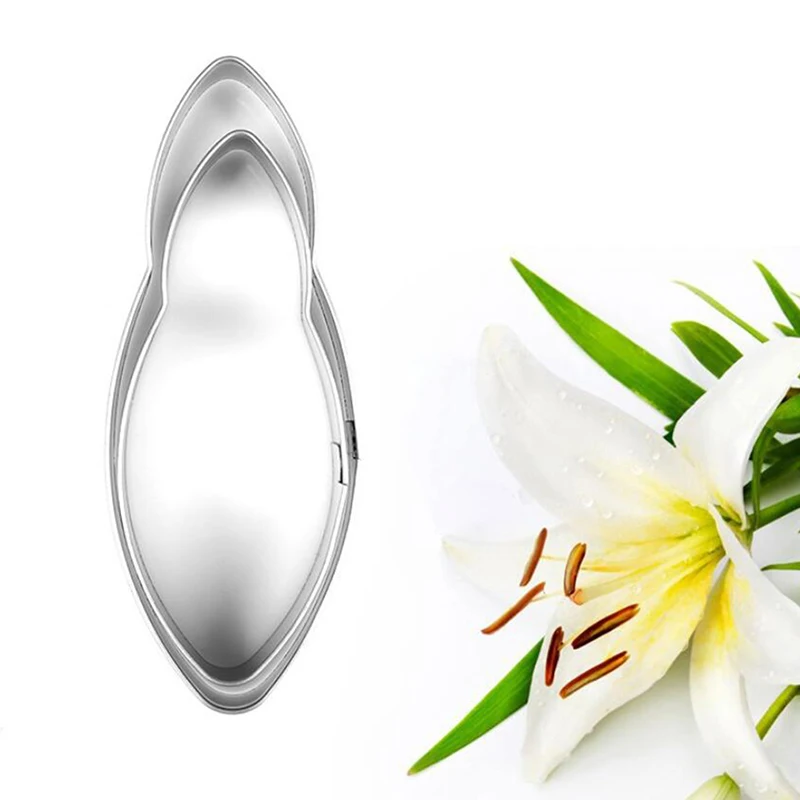 Quality Stainless Steel Fondant Sugar Flower Mold Creative Lily Flower Cutting Mold DIY Baking Tool Biscuit Cake Mold 2pcs/set