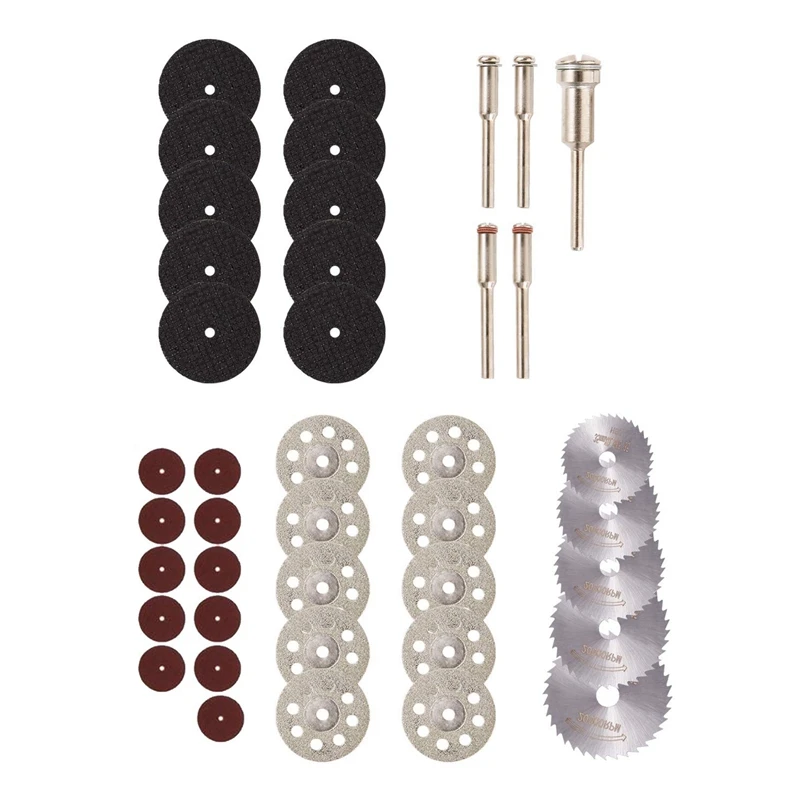 

40PCS Rotary Cutting Wheels Tool Kit Diamond Cutting Wheel and HSS Circular Saw Blades and Resin Metal Cutting Wheels Tools Wood