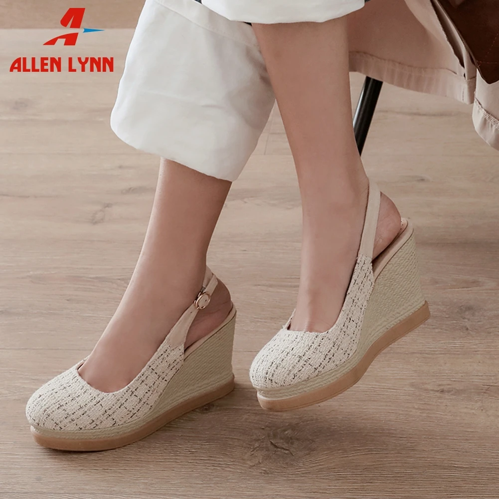 

ALLEN Big Size 33-44 New Lady Casual Party Shoes Woman Fashion Mixed Colors Summer Sandals Women Wedges High Heel Sandals