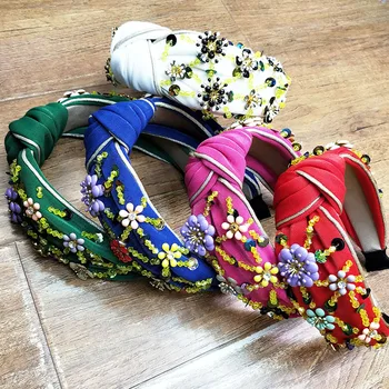 

Women Headbands Striped Cross Crown Bow Wide Stripe Fabric Hair Band Hair Accessories Princess Tiara Women's Accessories