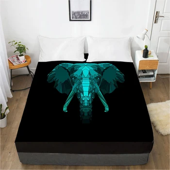 

Customize Fitted Sheets Mattress Cover With Elastic Band 3D Bedsheet Linens 180x200 150x200 Bed Sheet Bedding Bohemia Elephant