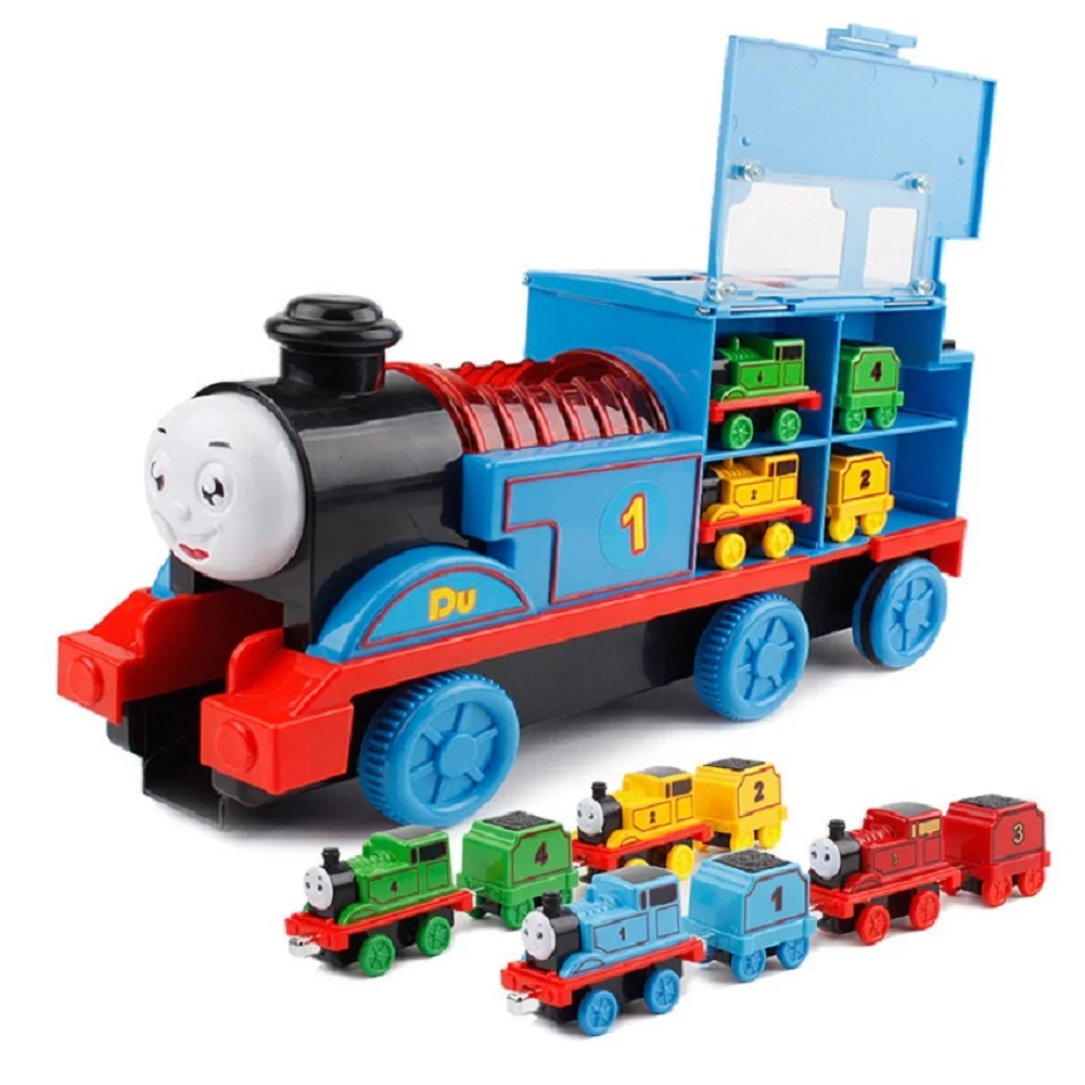 thoma s gift boutique large inertial light train magnetic slide small train color box packaging receive box flash small train