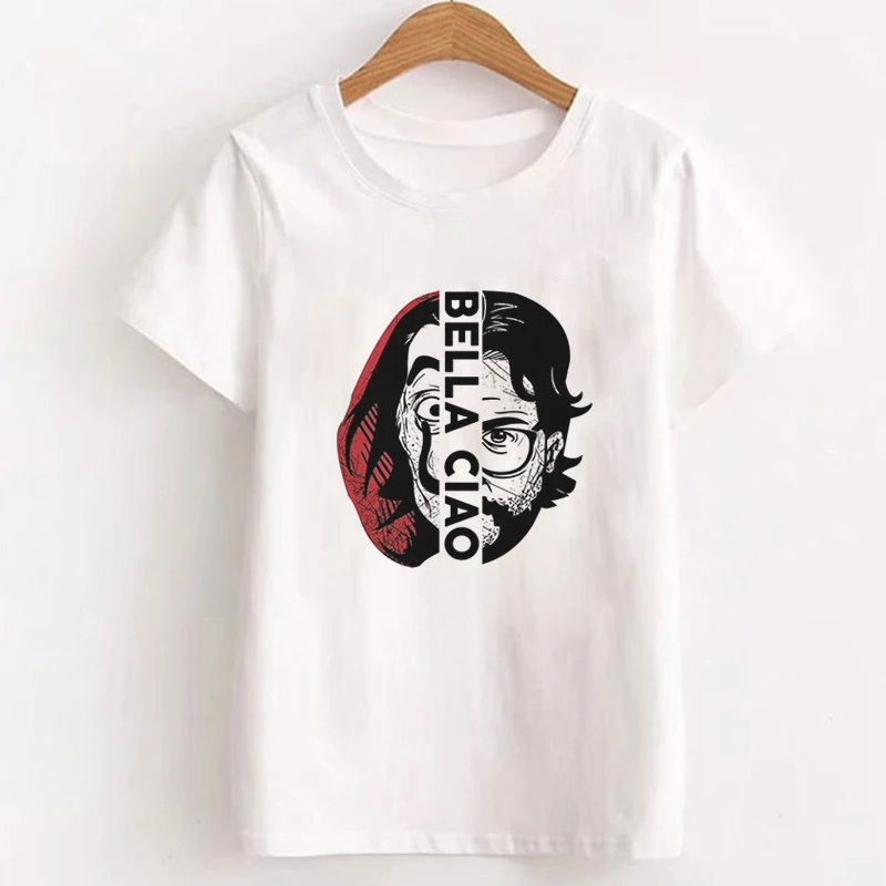 Money Heist The House Of paper, женская футболка, женская футболка с принтом BELLA CIAO, модная повседневная Летняя женская футболка - Цвет: 3025