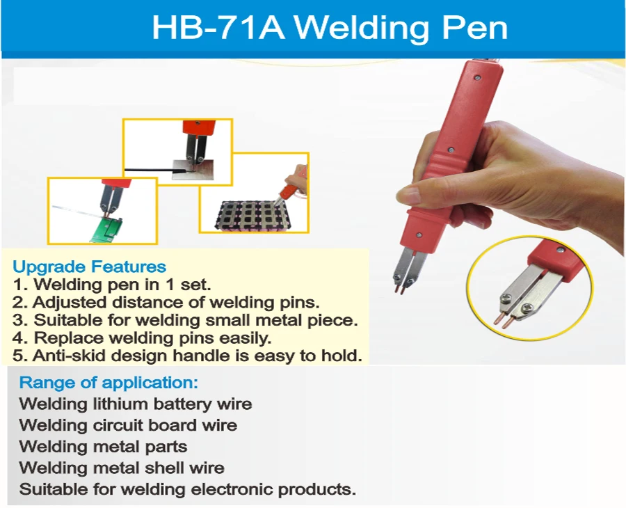 HB-71A батарея точечная сварка ручка для литиевой батареи Сварка 18650 литиевая батарея производство DIY Импульсная Сварка ручка