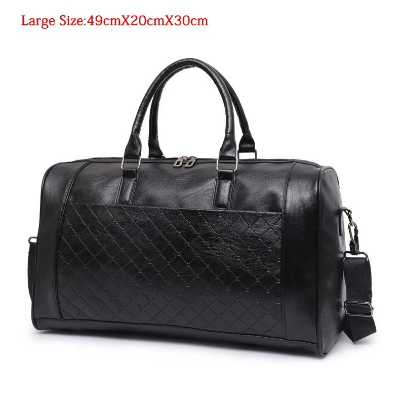 Large Black Wobag большой Для мужчин из искусственной кожи дорожная сумка для мужчин большие сумки через плечо сумки Для женщин Чемодан сумки сумочки унисекс дорожная сумка - Цвет: Large Black
