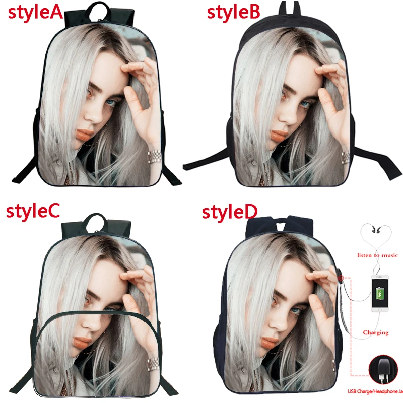 Повседневный Рюкзак Billie Eilish, 4 стиля, школьная сумка для мальчиков и девочек, рюкзак для студентов, рюкзак для детей, обратно в школу подарок, рюкзак для подростков, дорожная сумка