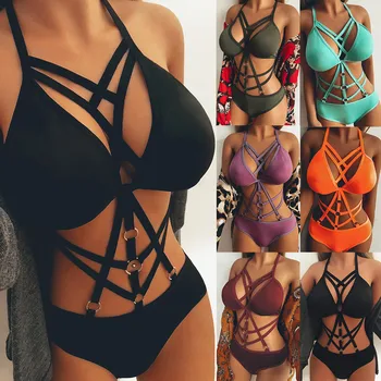 

Women Lingerie Sexy Costumes Erotic Babydoll Porno Sexy Underwear Bralette Bustier Teddy Latex Pajamas Bandage Mujer Bodysuits