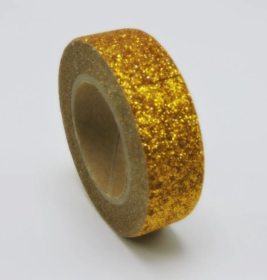Adhesivo de oro muy papel Washi brillante Scrapbooking cinta fiesta de Navidad decorativo cintas manualidades de papel suministros de oficina cinta de Washi