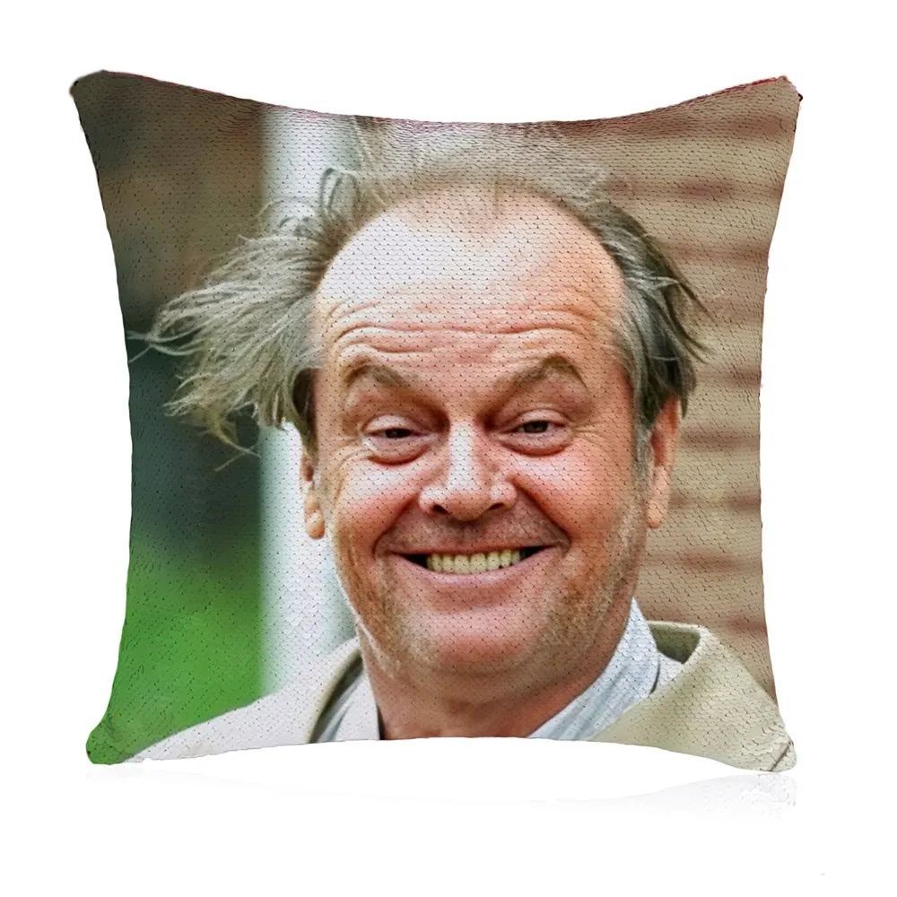 

Heres Johnny Jack Nicholson sequin pillow |Cushion Cover with Sequins Pillow Cover magic pillow
