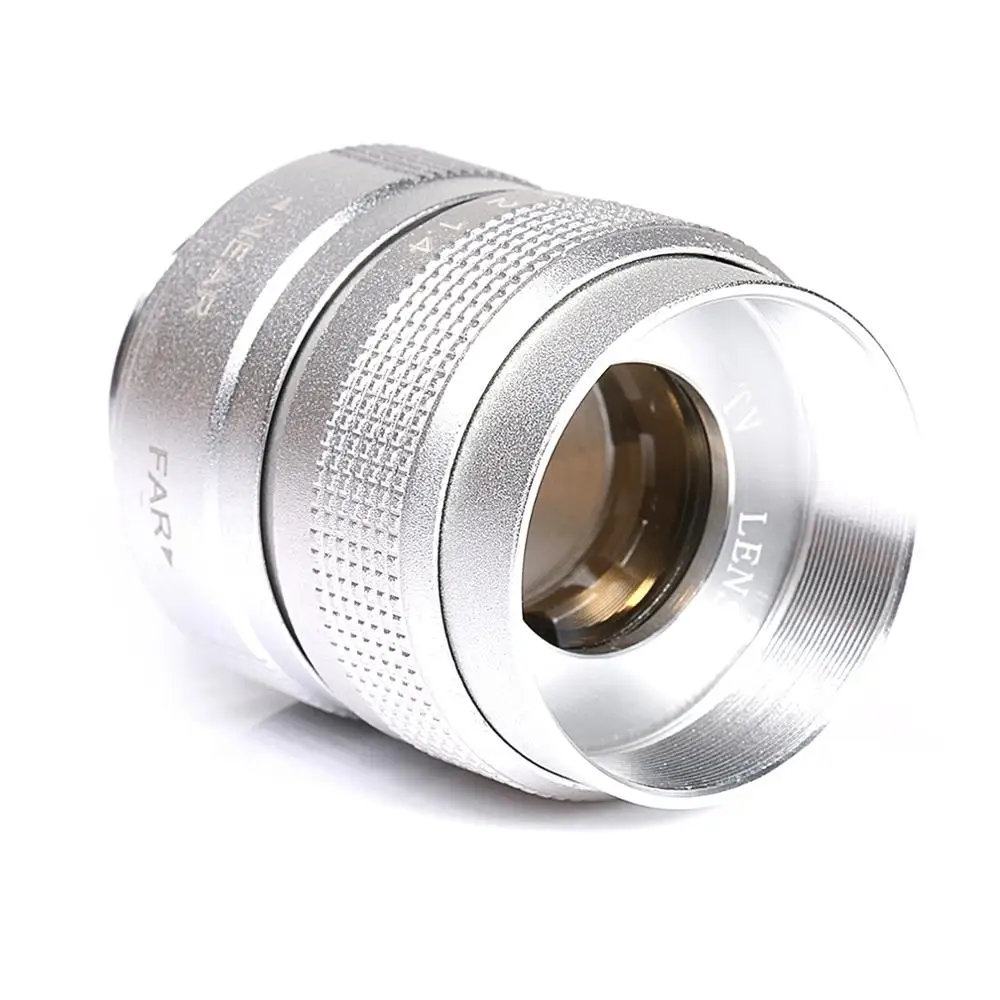 Silver Fujian 25mm F1.4 CCTV camera lens+ C-EOSM Mount Ring for Canon EF-M Mount M50 M1 M2 M3 M4 M5 M6