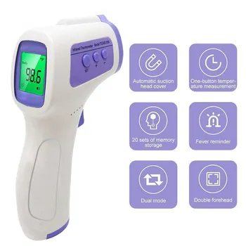 

Babies Adults Termometro Digital Infrared Non-Contact Thermometer Forehead Temperature Accurate Check Fever Ear Thermometer