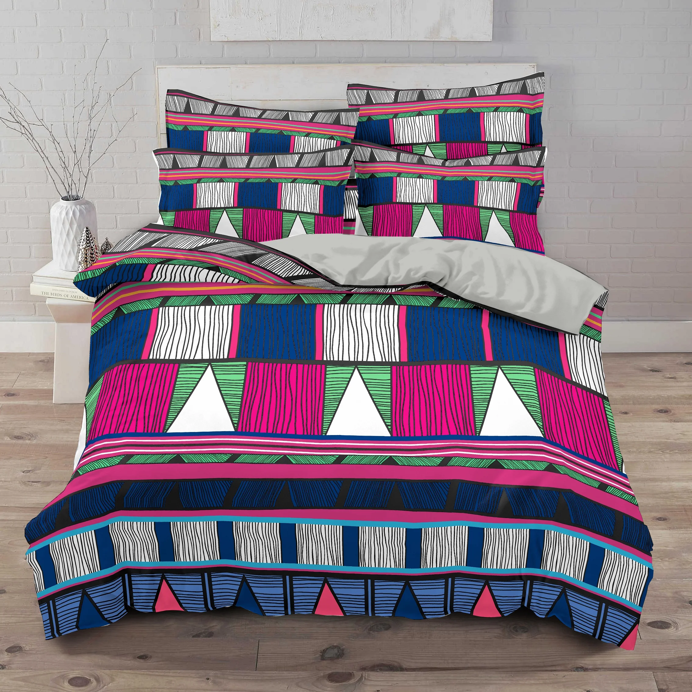 DIDI Design 3D Bohemian colorful Printing Bedding Set Queen King Size Home Textiles Microfiber Duvet Cover Bedcloteh For Bedroom | Дом и сад