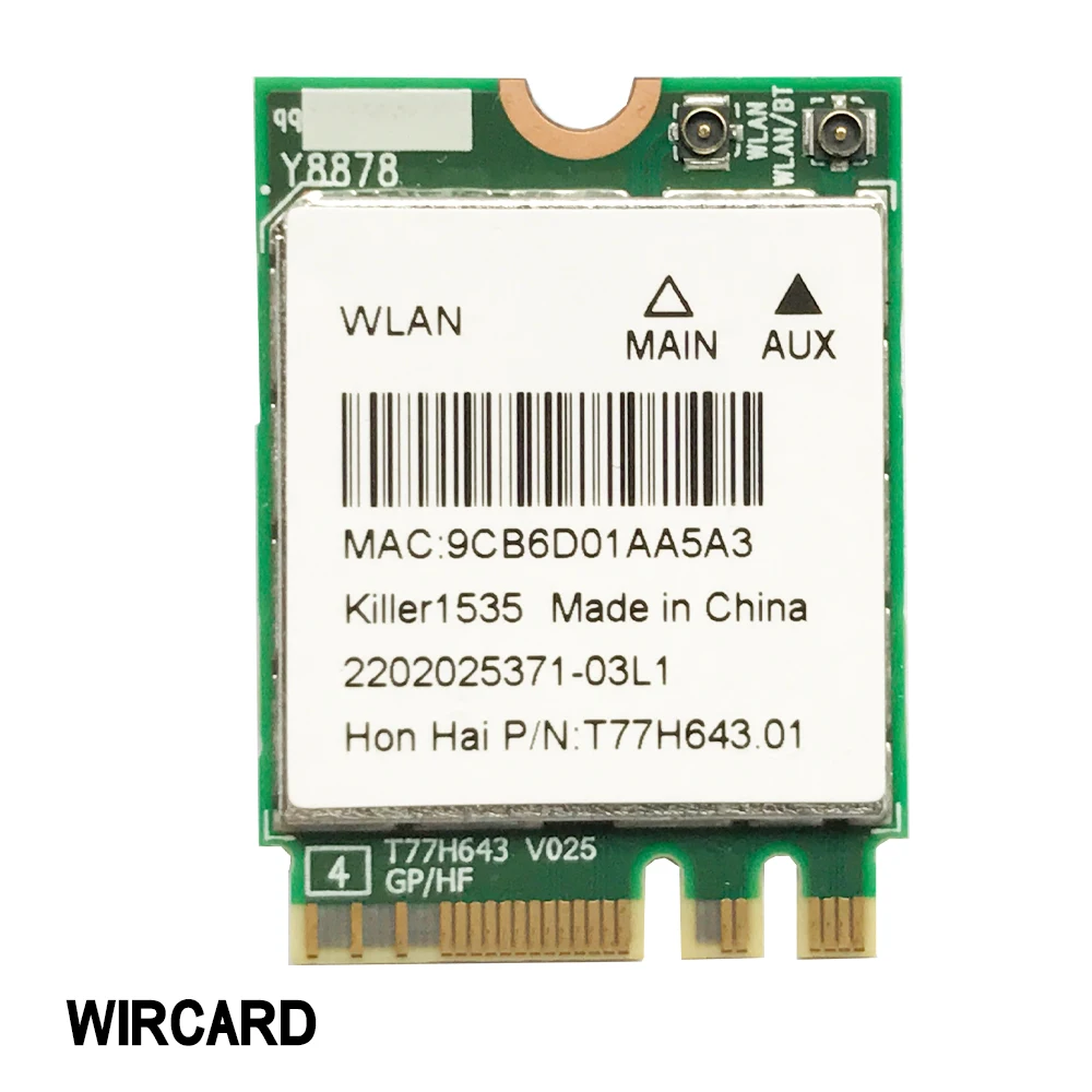 Wircard 1535 Qcnfa364A 802.11Ac Ngff Scheda Wifi Per Msi Gt72/Gt80/Gs60/Ge62/Ge72/Pe60 /Pe70 13 R2 17