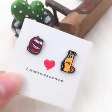 EUPNHY 1 пара мультфильм баг Аллергия серьга милые серьги-гвоздики с животными для женщин подростков девушек пирсинг серьги ювелирные изделия