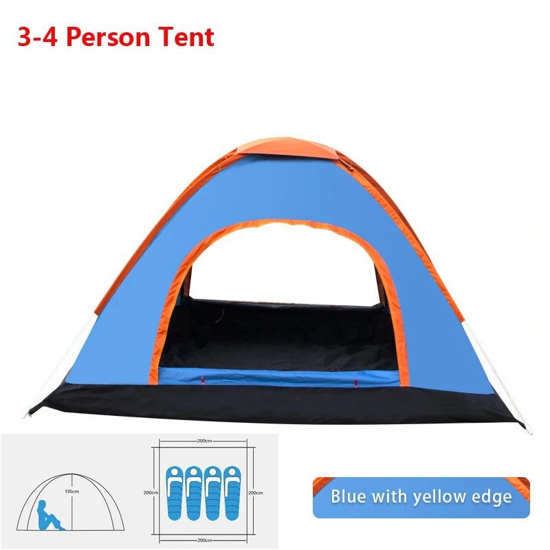1 2 3 4 человек автоматический всплывающий кемпинг палатка открытый семья несколько моделей легко открыть палатки для кемпинга Сверхлегкий мгновенный тент - Цвет: Blue 3-4 man