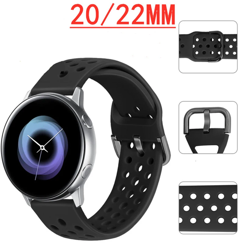 22 мм 20 ремешок для samsung gear sport s3 s2 classic galaxy watch active 40 44 мм 46 мм 42 мм ремешок huami Amazfit gtr bip huawei gt 2