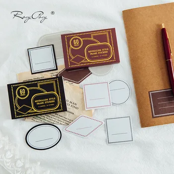 

60Pcs/box Foil Gold Write-on Sticker Scrapbooking Memo Pad Creative DIY Journal Decorative Adhesive Sticker Stationery Supplies