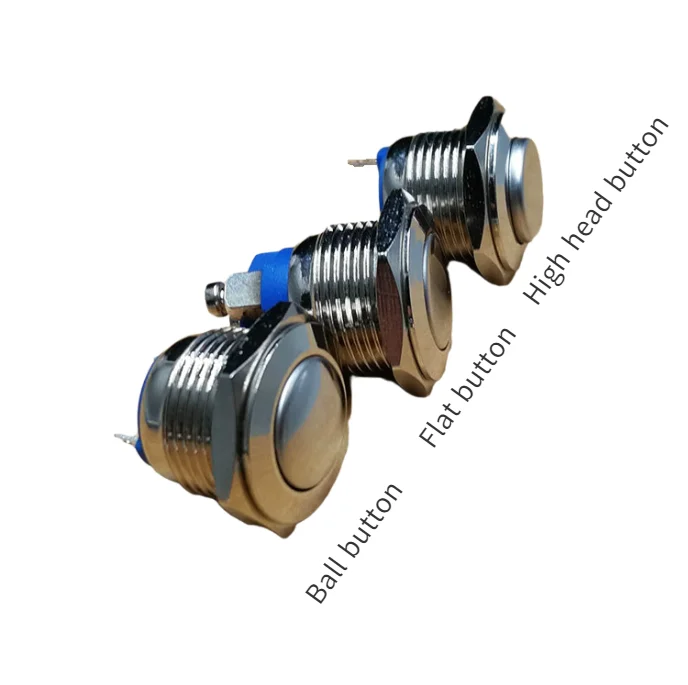 16mm interruptor de metal buttonswitch acessórios remontagem automóvel reset alta esférica plana