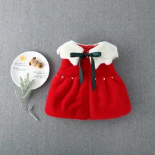 Winter New Style Online Celebrity Wave Large Lapel Child Waistcoat Girls Baby Girls Brushed And Thick Coat Korean-style