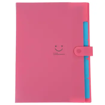 

Plastic Expanding File Folders Accordion Document Organizer 5-Pocket A4 Letter Size for School and Office Rose red