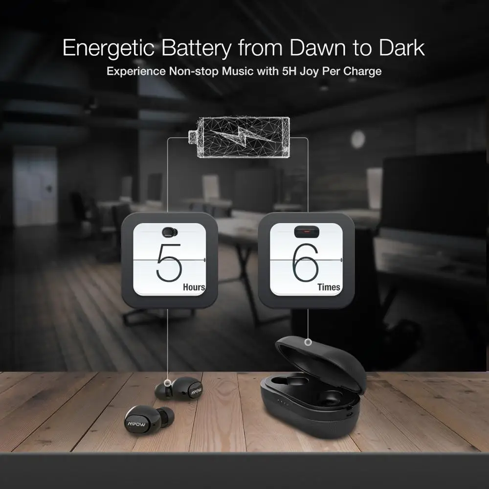 MPOW T5/M5 TWS Bluetooth наушники беспроводные наушники Bluetooth 5,0 гарнитура Поддержка Aptx 36h время воспроизведения для iPhone Xiaomi huawei