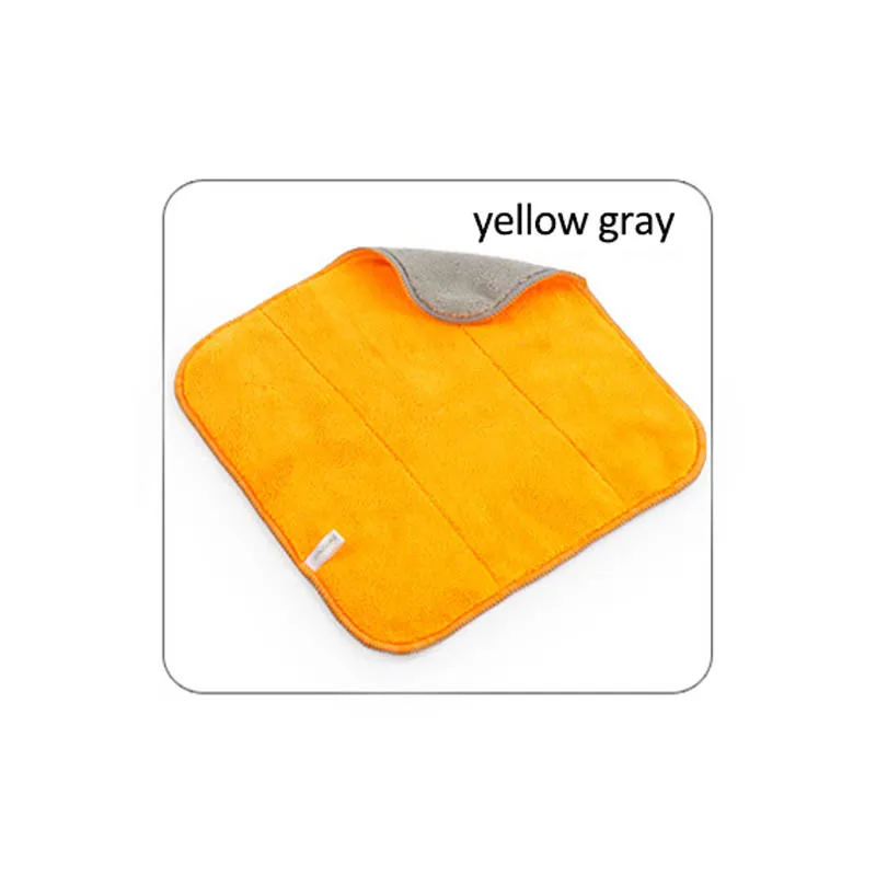 yellow gray Многофункциональная Супер Абсорбирующая салфетка из микрофибры, не загрязняющая масло, салфетка для мытья посуды, мягкая салфетка для чистки кухни 28*28 см - Цвет: yellow gray