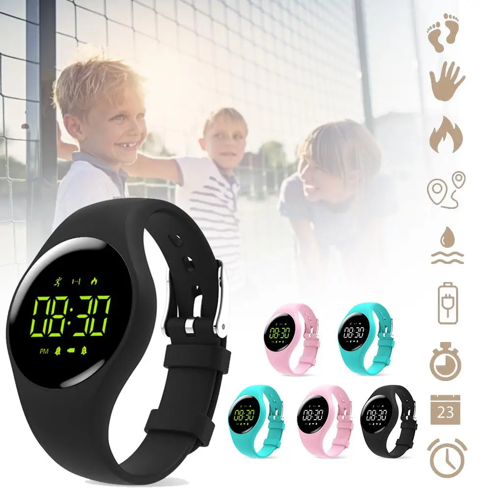 

Fashion Smart Bracelet IP68 Deep Waterproof Watch Alarm Clock Time Date Step Counter Smart Watch Child Student For Men Women