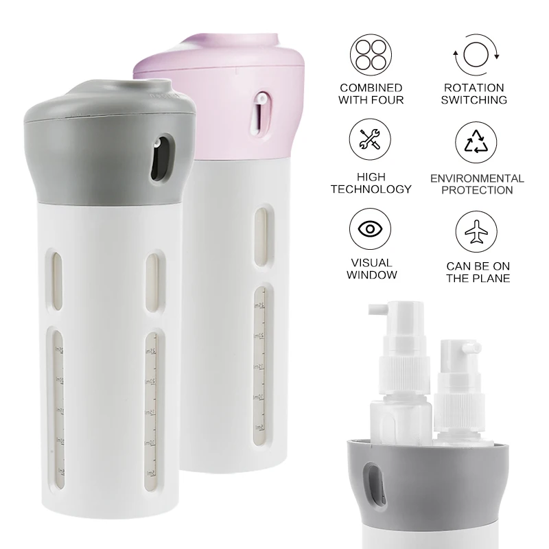 

Multi-Portable 4 In 1 Lotion Cream Shampoo Body Toning SubBottle Travel Emulsion Bottling Dispenser Set Liquid Storage Wholesale
