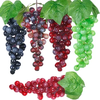 

Promotion! 5 Bunches of Artificial Grape Cluster Simulation Fake Fruit Home House Kitchen Party Garden Decoration Lifelike 5 Col
