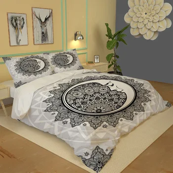 

Moon Decorative Pattern Mysterious Pattern Quality Paragraph CHILDREN'S Three-piece Suit Family Digital Hotel Three-piece Set a